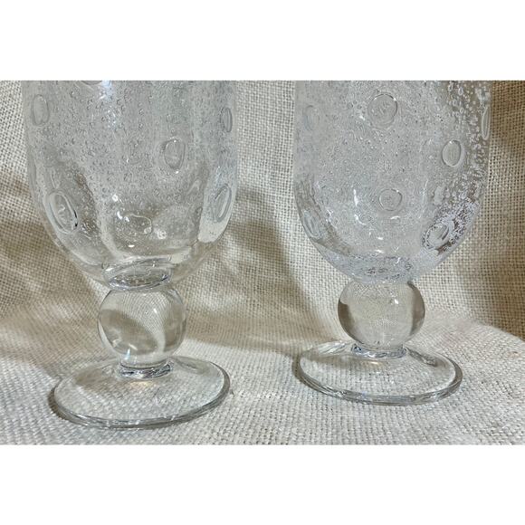 2 short SOUTHERN LIVING At Home BELLA LUNA bubble glass water goblet glasses - Picture 3 of 5